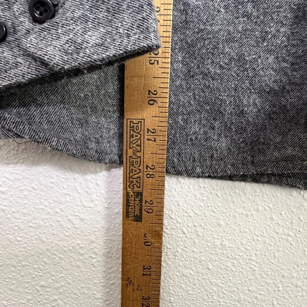 Burnside Button Up Shirt Gray Long Sleeve Men’s Small